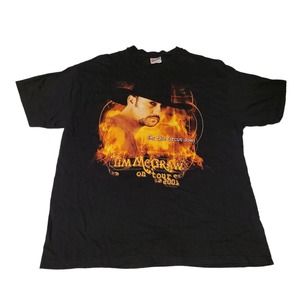 Vintage Tim McGraw On Tour 2001 T Shirt XL Black Country Music Bud Light